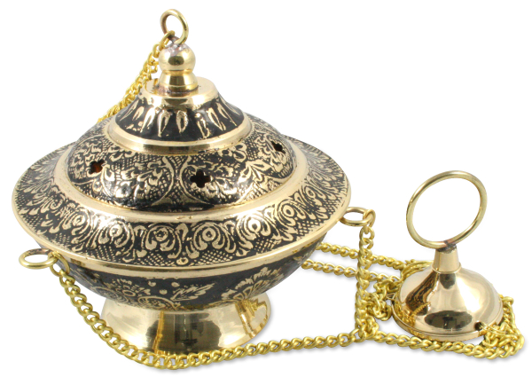 Weihrauchschwenker aus Messing, bemalt