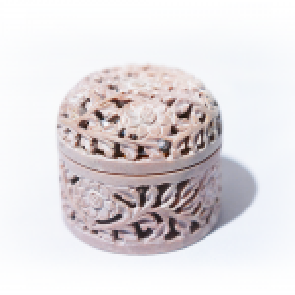 Preview: Speckstein-Räucherdose "Rose", natur